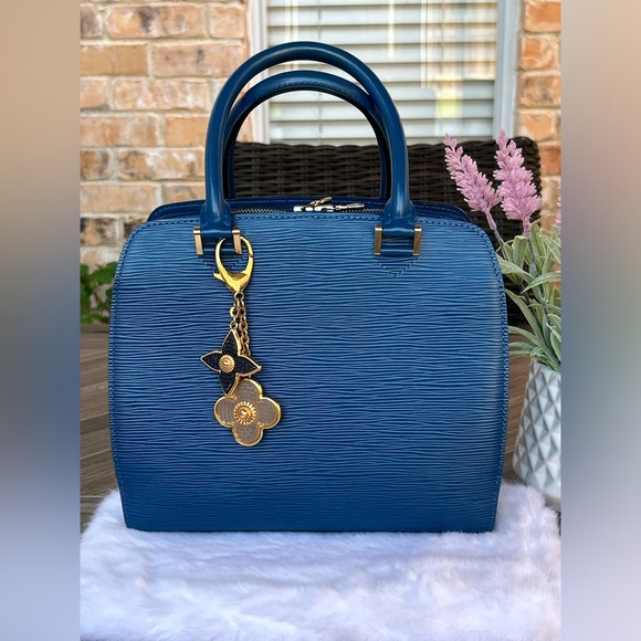 Flower Mosaic Blue Key Ring/Bag Charm - Picture 2 of 16